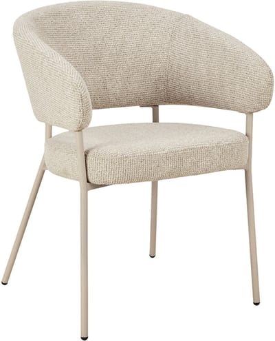 LABEL51 Takumi Eetkamerstoel - Creme - Prestige - Taupe Metaal - Stoel - Normale eetkamerstoel