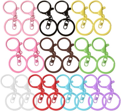 Dailygoods- Karabijnhaken 20 stuks - Sleutelhangers - Sleutellabels - Sleutelhanger Ringen - Sleutelhanger Maken - Zinklegering