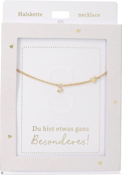 Depesche ketting goudkleurig letter S hartje 47cm cadeau.