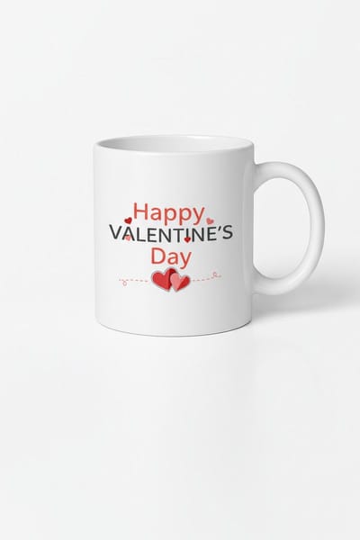 Valentijnsdag Mok 'Happy Valentine's Day' met Harten | Romantische Cadeaumok