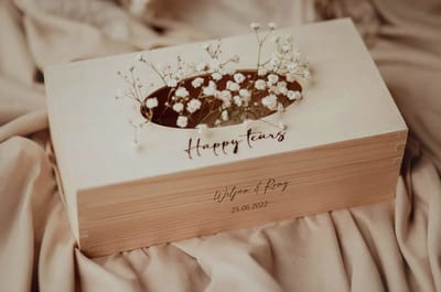 BolleToet tissuebox met naam - happy tears - bruiloft