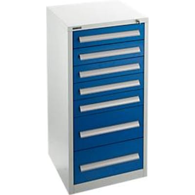 Schäfer Shop Select ladekast SF 70, 7 laden, lichtgrijs RAL 7035 gentiaanblauw RAL 5010