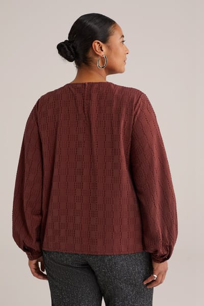 WE Fashion Dames Blouse met structuur - Curve