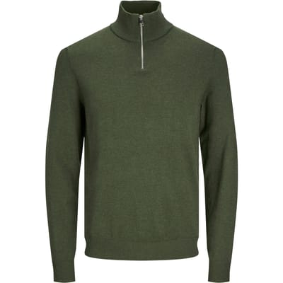 Jack & Jones - Heren Trui Emil Knit Half Zip - Groen - Maat S