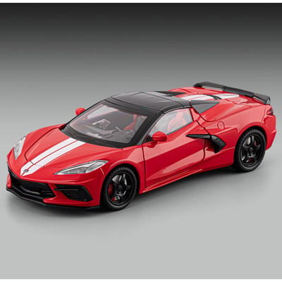 1:24 Corvette C8 R Legering Sportwagen Model Diecast Metaal Simulatie Circuit Racewagens Auto Model Geluid En Licht Kinder Speelgoed Cadeau red