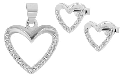 AKZENT Akzent dames sieradenset "Aneira" van 925 sterlingzilver, gerhodineerd, duurzaam