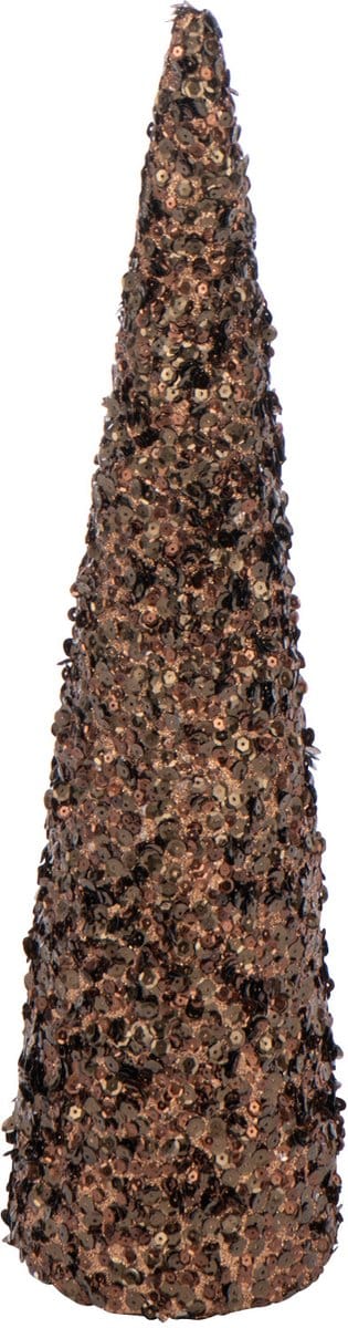 J-Line decoratie Kegel Pailletten Schuim - kunststof - bruin - medium