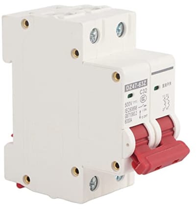 Dailygoody - Veiligheidsschakelaar - DC500V - Overbelasting en kortsluiting bescherming - 32A - Geschikt voor zonnepanelen - 2-polig