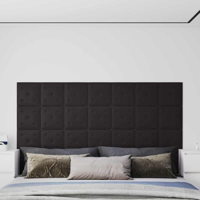 vidaXL - Wand - Hoofdbord - 12 - st - Zwart - Kunstleer