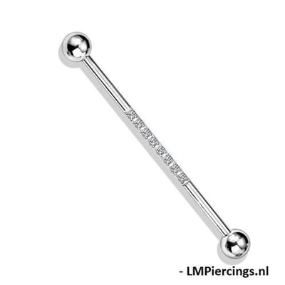 Industrial piercing PVD CNC prong-set - zilver - LMPiercings