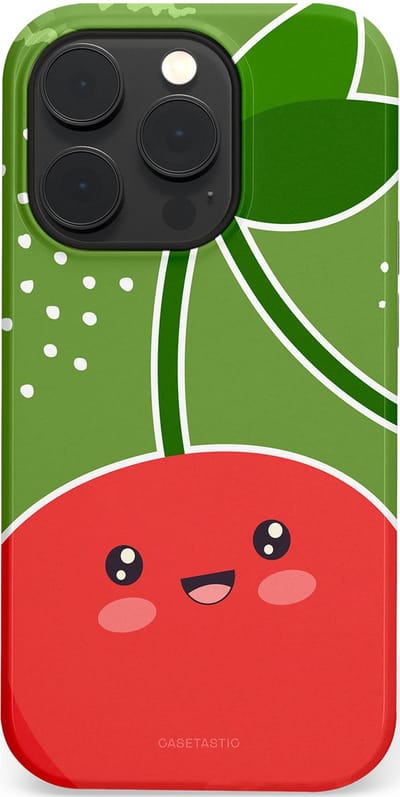 Casetastic Hoesje Geschikt voor Apple iPhone 14 Pro Magsafe - Stijlvolle Beschermende Duo-layer Case - Kersenkus