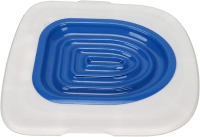Herbruikbare Kattentoilettrainer voor Kittens met Blauwe Binnensteun, Zindelijkheidstraining Systeem, ABS Materiaal en 2 Kussens Inclusief voor Kleine Katten
