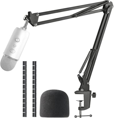 Microfoonarm met Popfilter voor USB Microfoons, Geschikt voor Yeti en Pro Modellen, Inclusief Kabelbescherming