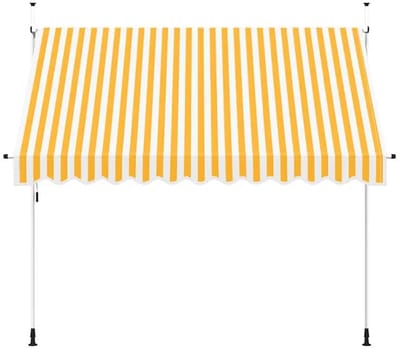 LUMÉ STORE Klemluifel - Luifel - Parasols - Pergola - Uitschuifbaar - 300x120cm - Waterafstotend - Zonwerend - Staal - Geel & Wit