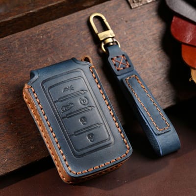Pour Dodge Ram 1500 Ram1500 Ram2500 Trx   Pour Chrysler Couve Dodge Jeep Grand Cherokee Housse Étui en Cuir pour Porte-clés de Voiture gray
