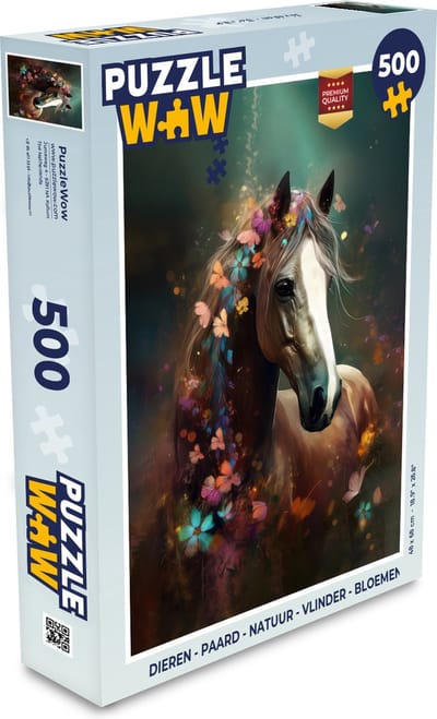 Puzzel Dieren - Paard - Natuur - Vlinder - Bloemen - Legpuzzel - Puzzel 500 stukjes
