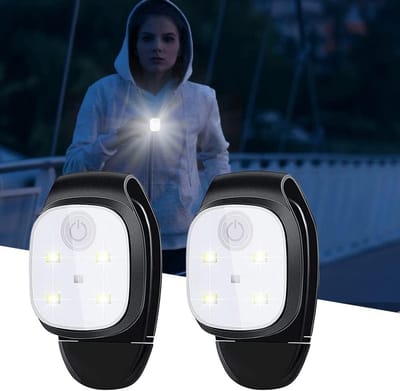 Oplaadbare LED Clip Lampen - 2 Stuks, Waterdicht, 150 Lumen, 4 Lichtstanden voor Hardlopen, Wandelen en Kamperen
