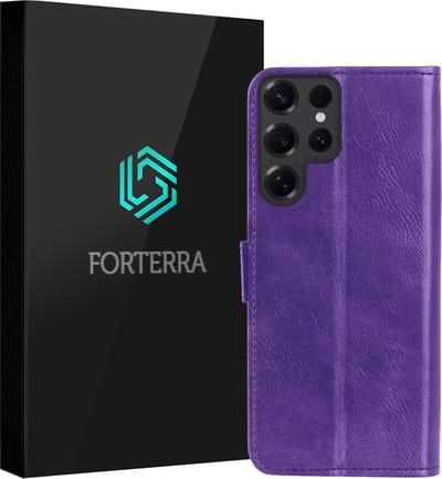 Hoesje Geschikt voor Samsung Galaxy S25 Ultra - Luxe Bookcase - Walletcase Hoes - Portemonnee - Cover - Paars
