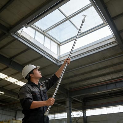 Duw-trekstangen Set - Raamstokken - Dakramen Bediening - Uitschuifbaar tot 150cm - 2 Stuks - Zilver