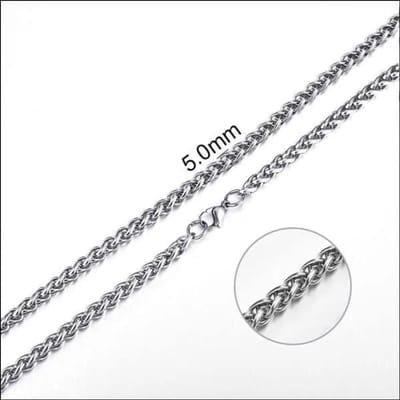 Aramat Jewels | Halskettingen | Zilverkleurige Stalen Vossenstaart Ketting – Soepele Schakelketting RVS Dames | | | |5mm | Staal | Volwassenen | Verkleurd niet