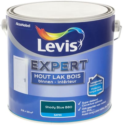 Levis - Expert Hout Lak Binnen Satin Mix - Shady Blue B80 - Mengverf - 2,5 L