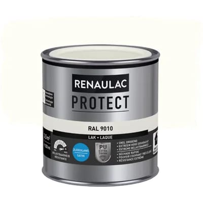 Renaulac Houtlak Protect - Zijdeglans - Zuiver Wit Ral 9010 - 250ml