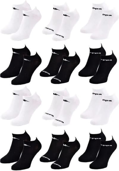 Kappa sneakersokken 12 paar black&white maat 39/42