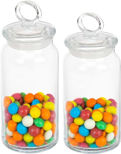 Snoeppot/voorraadpot met luchtdichte sierlijke deksel - voedsel - glas - 860 ml - D10 x H19 cm