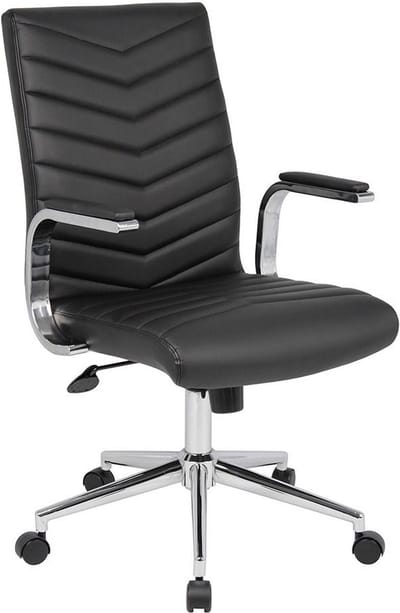 Design Bureaustoel Izola - Zwart - PU leder - 360° draaibaar - kantelbaar
