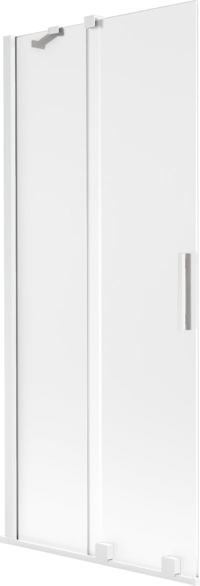 Mexen Velar badwand 2-delig schuifbaar 80 x 150 cm, matglas, wit - 896-080-000-31-20