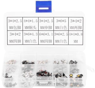 Dailygoody - 250 Stuks Tactiele Drukknop Micro Schakelaar Assortiment - Geschikt voor Auto Afstandsbediening - Diverse Groottes - Multifunctioneel Pro