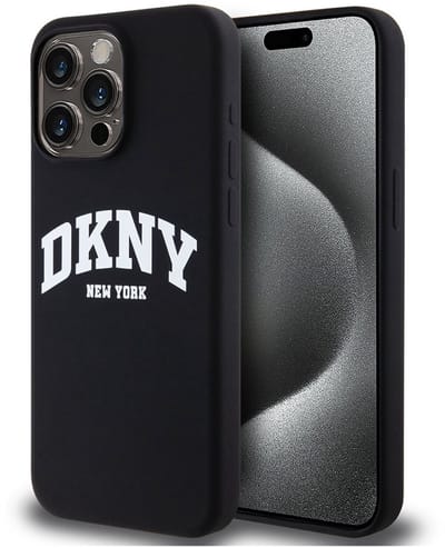 DKNY Silicone Arch Logo Back Case (MagSafe Compatible) - Geschikt voor Apple iPhone 12/12 Pro (6.1") - Zwart
