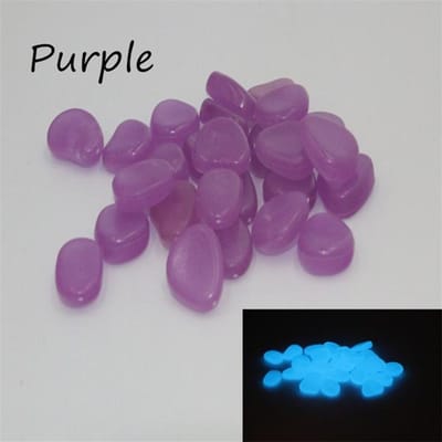 100 stuks Lichtgevende Steen Lichtgevend Kiezelsteen voor Rots Stoep Buitendecoratie Aquarium Vistentank Tuinpad Voetpad Gazon Decoratieve Steen 100PCS paars