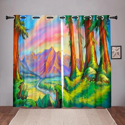 Natuur Landschap Zonsondergang Zee Verduisterende Raamgordijnen Voor Slaapkamer Woonkamer Badkamer Keuken Deur Hal Hoge Verduistering Nieuw Patroon W50xH130(CM)x2PCS-Grommet Top