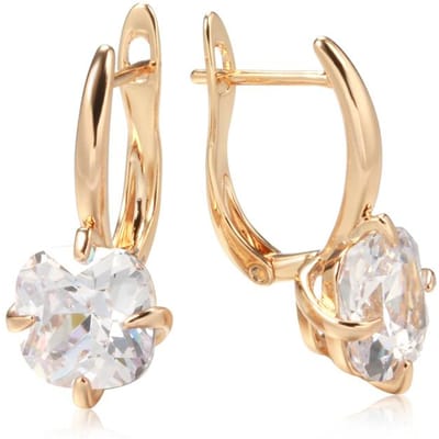 Kienl Nieuwe Eenvoudige Vierkante Natuurlijke Zirconia Oorbellen Voor Vrouwen Roségoud Kleur Vintage Grote Drop Oorbellen Hoge Kwaliteit Dagelijkse Sieraden beige
