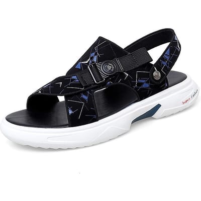 Heren Sandalen Nieuwe Zomer Strand Schoenen Ademend Bovenwerk Dubbel Gebruik Antislip Zachte Achterkant Dikke Achterkant Slippers 45 black