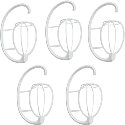 Hangende pruikenstandaards - Set van 5 - Draagbare pruikhaken - Gemakkelijk op te hangen en op te bergen - Opvouwbare pruikenhouder - Pruikenrek - Wit