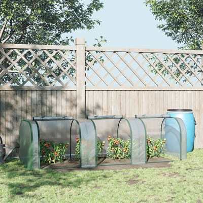 Wishdor - Tunnelkas - Met Oprolbare Ramen - Voor Tuin Of Balkon - Staal En Kunststof - Transparant