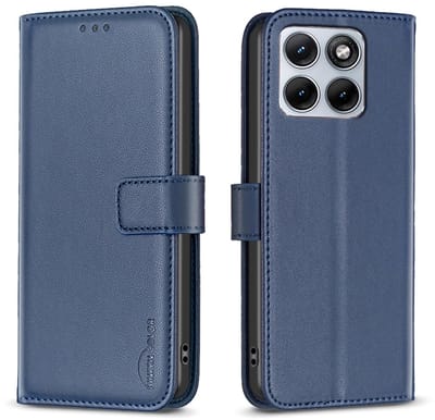 BINFEN Hoesje - Geschikt voor Motorola Edge 70 Fusion Hoesje - BINFEN Color Book Case - Blauw