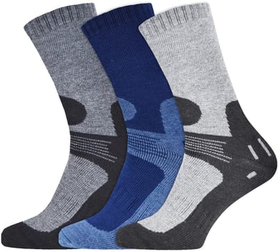 Heren thermosokken | Gevoerd | Merk: Heatbooster | Kleur: Grijs | Maat: 39-42/ 43-46 | 3 Paar