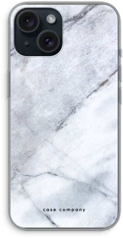 Case Company® - Hoesje geschikt voor iPhone 15 hoesje - Witte marmer - Soft Cover Telefoonhoesje - Bescherming aan alle Kanten en Schermrand