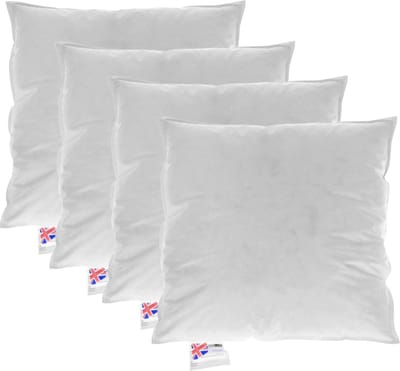 Homescapes Kussenvulling Set van 4 – 40x40 cm – Ganzendons & Veren Binnenkussens – 100% Katoen Tijk – OEKO-TEX® & RDS Gecertificeerd