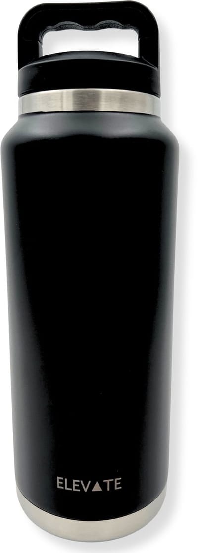 Elevate Premium Thermosfles – 1,1 Liter | Dubbelwandig RVS | Houdt Dranken 24u Koud & 6u Warm | Zwart