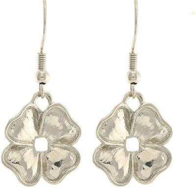 Behave® oorbellen zilver-kleur hangers bloem 3 cm – elegante stijl