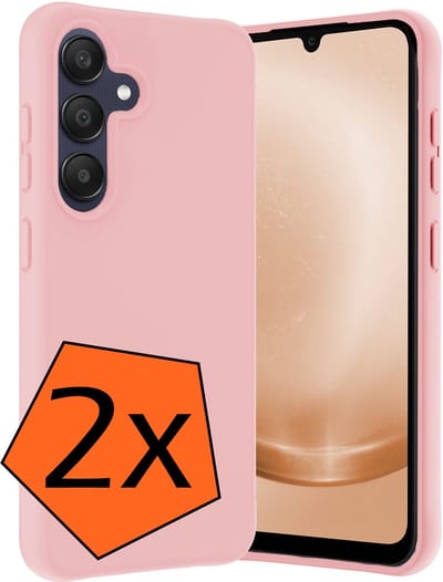 Hoes - 2 Stuks - Geschikt voor Samsung Galaxy A26 - Sterk & Shockproof - Case Siliconen - Back Cover - Telefoon Hoes - Lichtroze