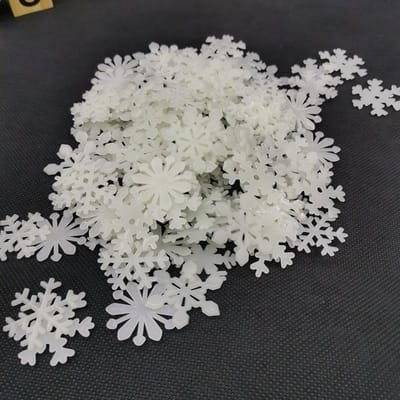 1 Set 50 stks Lichtgevende Sneeuwvlok Muurstickers Kinderkamer Kerstmis Nieuwjaar Home Decor wit