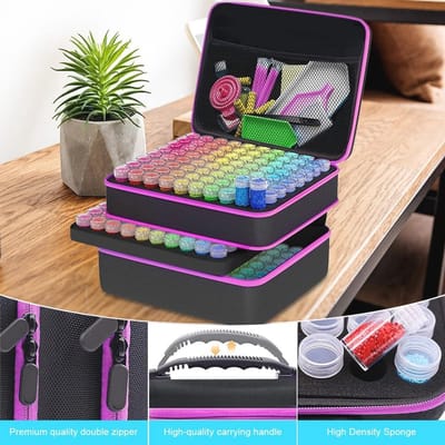 Diamant Painting Koffer met 240 Accessoires - Ideaal voor 5D Diamantschilderen