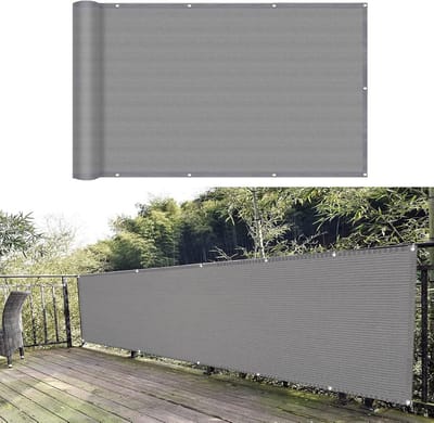 Balkon Privacy Scherm 90x1000 cm HDPE UV-bescherming Windscherm voor Balustrade Grijs