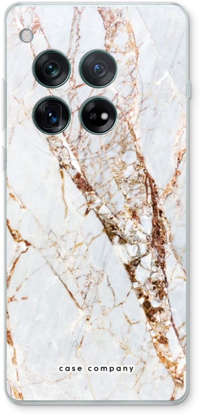 Case Company® - Hoesje geschikt voor OnePlus 12r hoesje - Goud marmer - Soft Cover Telefoonhoesje - Bescherming aan alle Kanten en Schermrand