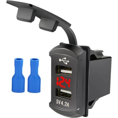 Dubbele QC 3.0 Autolader Adapter Socket Voltmeter LED Digitaal Waterdicht 12V 24V Telefoon Snel Opladen voor Rocker Marine Schakelpaneel Boot RV Voertuig